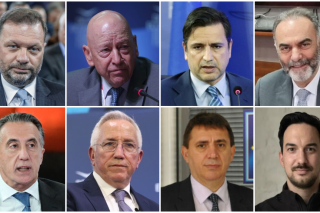 Επάνω από αριστερά: Πάνος Ξενοκώστας, Ναυπηγεία Ελευσίνας | Γιώργος Προκοπίου, Ναυπηγεία Σκαραμαγκά | Μιχάλης Στασινόπουλος, Βιοχάλκο | Δημήτρης Δάφνης, Aeroservices. Κάτω: Χριστιανός Χατζημηνάς, Ομιλος EFA, Skytalys | Μιχαήλ Τσαμάζ, Intracom Defense | Χρήστος Γιορδαμλής, Prisma Electronics | Αγγελος Τσερέκλας, Sotiria Technology